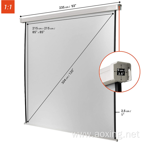 1:1 matte white cheaper cost motorized projection screen